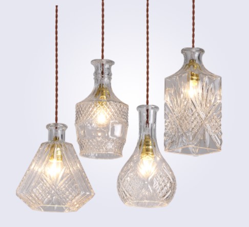 Elegant Cut Glass Bistro Decanter Chandeliers - Image 3
